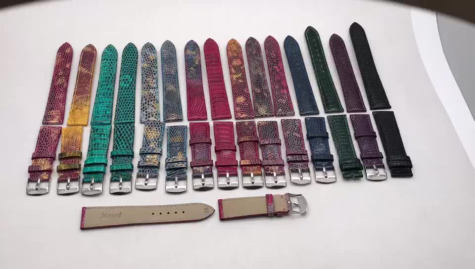China handmade Leather Lizard skin strap watch with men and women watch belt