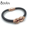 316L Stainless Steel bangles Hand Chain Bangles python Leather Bracelet For boy