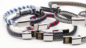Fashion custom Braided Leather USB Data Cable Bracelet For iPhone And Android