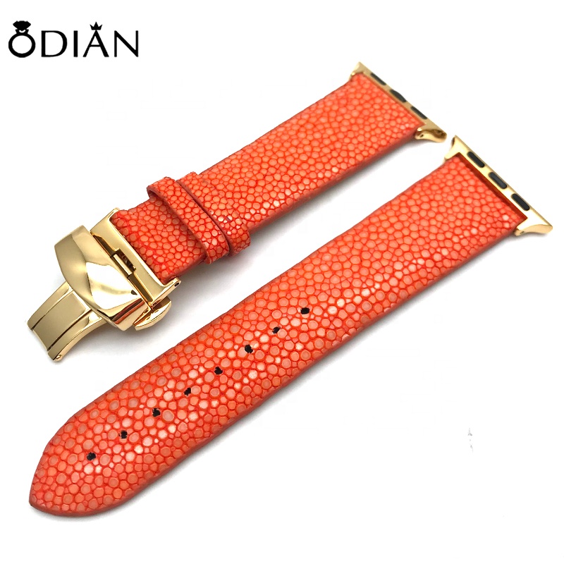 Odian Jewelry genuine stingray and python leather watch starp for trendy Chirstmas gift Valentines Day gift