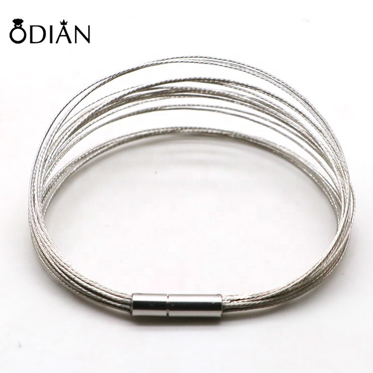Fashion simple stainless steel wire bracelet, multi - strand stainless steel wire bracelet, custom size