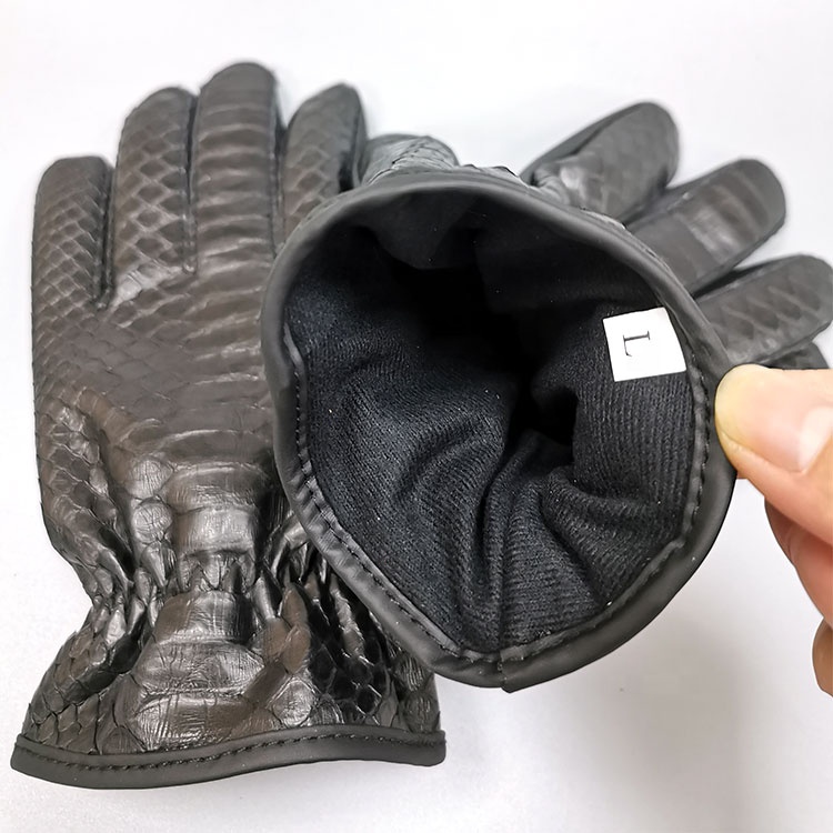 Luxury leather python leather gloves handmade snakeskin gloves high quality leather gloves