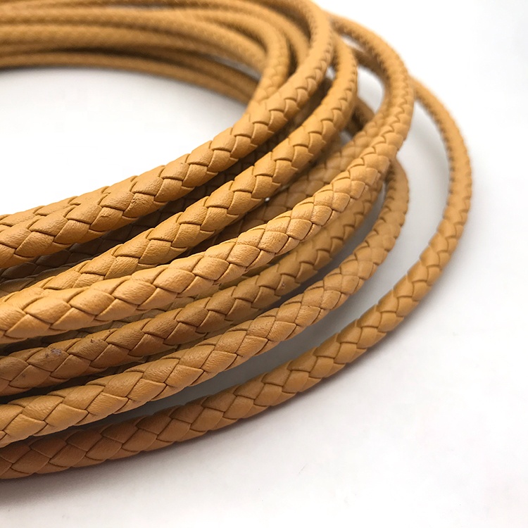 Odian Jewelry genuine cowhide 5mm 6mm leather cord orange yellow leather cord flat leather cord leather cord weaving