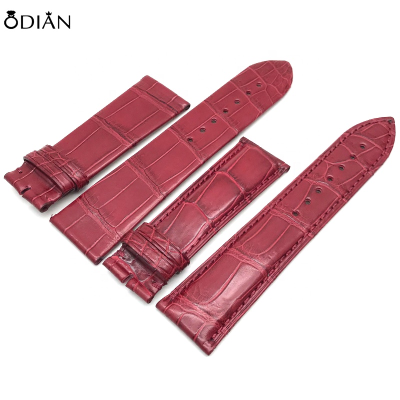 fashionable luxury selling crocodile watch strap/band 18 19 20 22mm genuine leather black watch strap