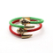 Stainless steel snakehead bracelet, genuine stingray leather bracelet in all colors
