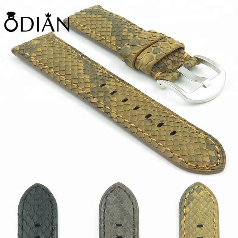 2018 real top quality python snake skin watch strap for apple wholesale
