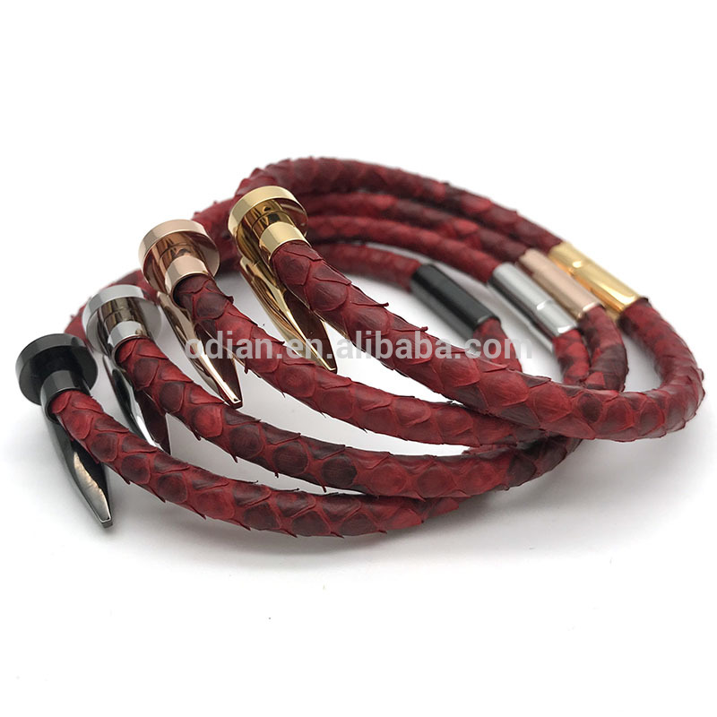 FREE SHIPPING Hot statement in American and Europe market genuine stingray leather nail bracelet for 5mm