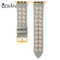 Odian Special Design Braid Leather Watch Band Woven black leather watch strap can customize the color mix