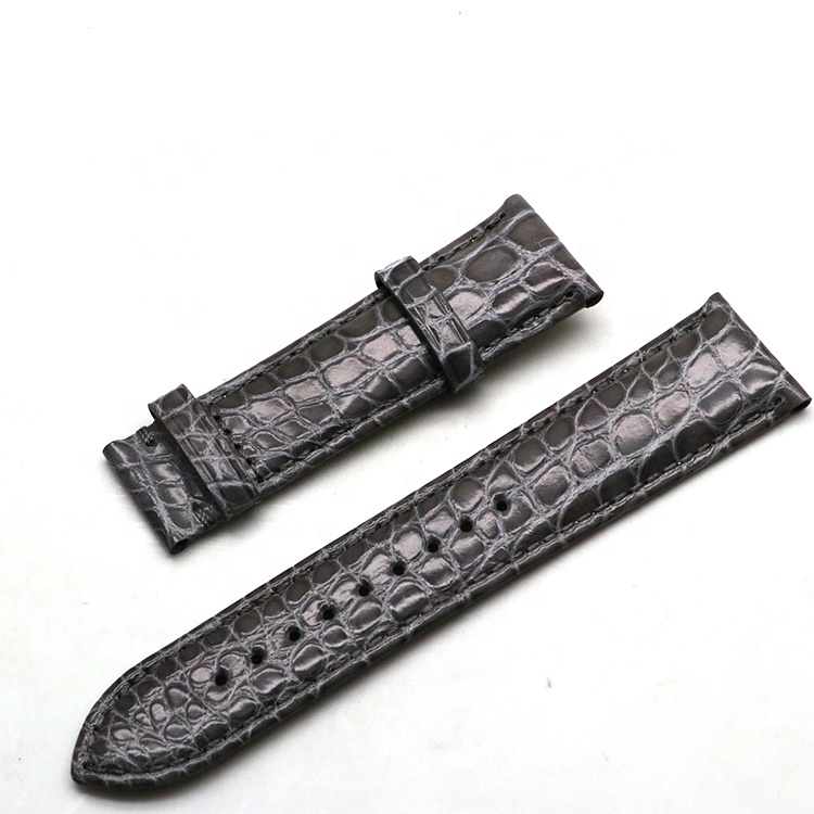 Crocodile Leather Watchband Genuine Leather Strap 14mm 16mm 18mm 20mm 22mm 24mm grey Women Men Watch band