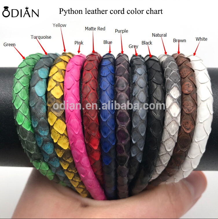 Online Shopping 2017 High End Luxury Genuine Real Python Skin Leather Cord 4MM 5MM 6MM Exotic Python Leather From Thailand