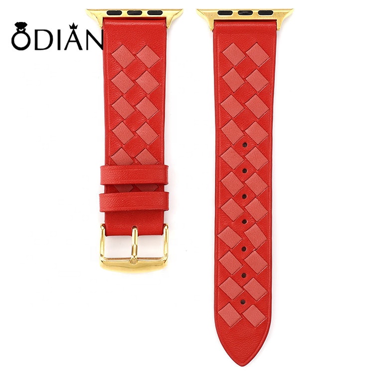 Exquisite woven leather strap hand-woven high-quality fashion woven watch strap leather-made unisex woven strap