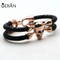 Odian Jewelry 5mm Genuine stingray and python leathe cord made with stainless steel cross stinghd skull bracelet for men