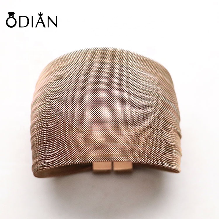 High quality 5cm mesh wide bracelet plain silver cuff bracelet for women and men ,various colors are available